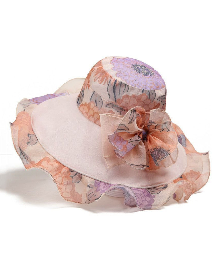 Organza Elegant Rose Ruffled Sun Hat Floral