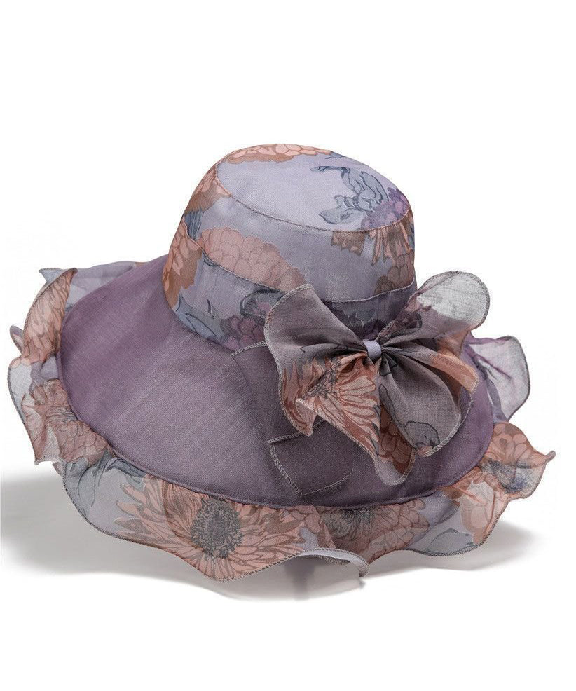 Organza Elegant Rose Ruffled Sun Hat Floral