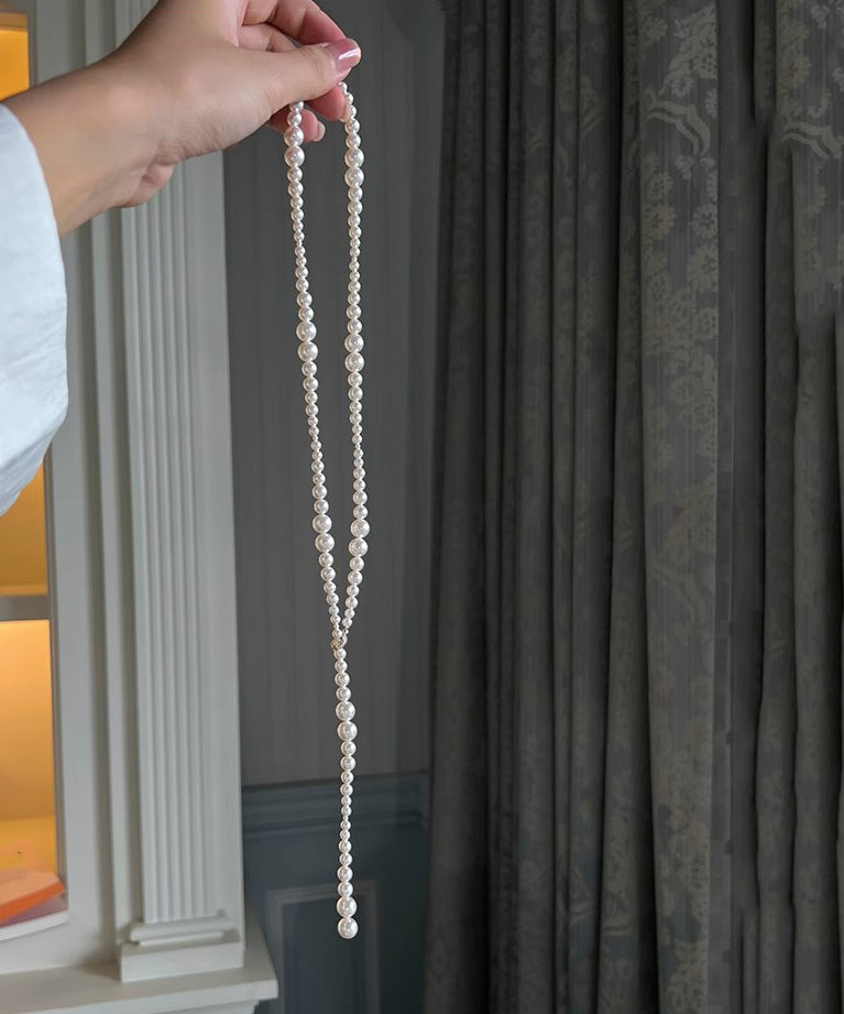 Elegant White Pearl Beading Gratuated Bead Necklace WQ021