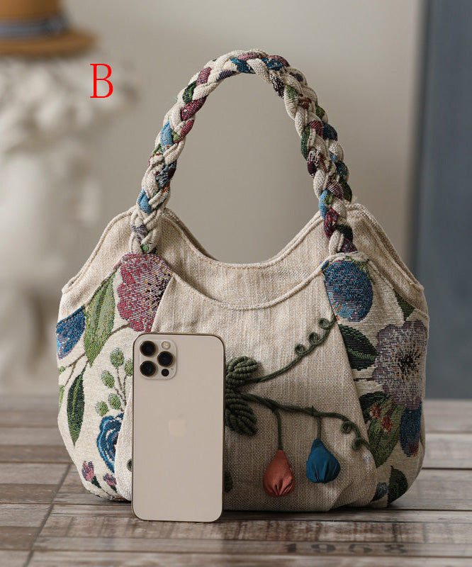 Handmade Woven Bag Tote Ethnic Style Canvas