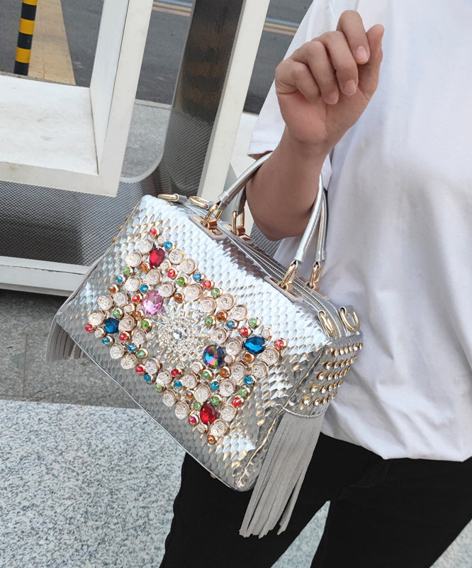 Tassel Black European Handbag Zircon Style And Tote American