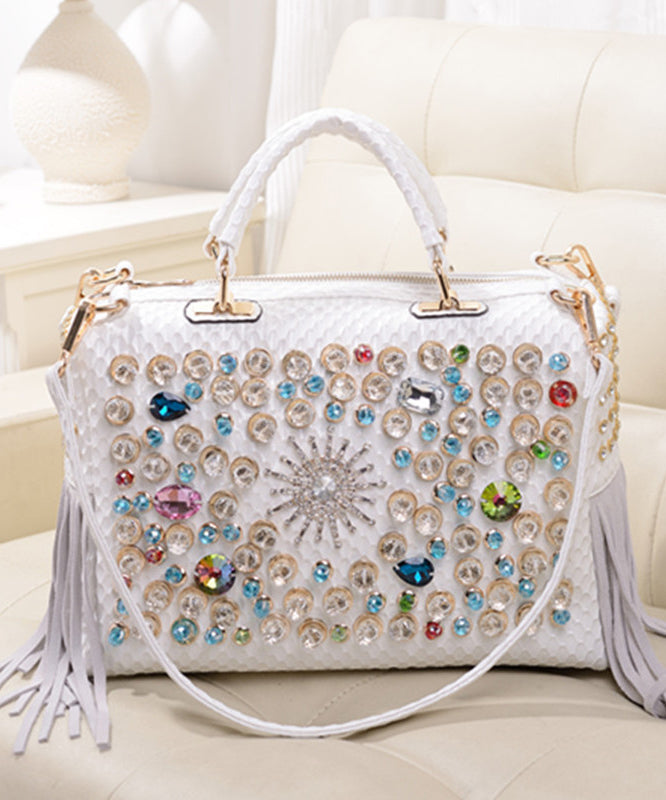 Tassel Black European Handbag Zircon Style And Tote American