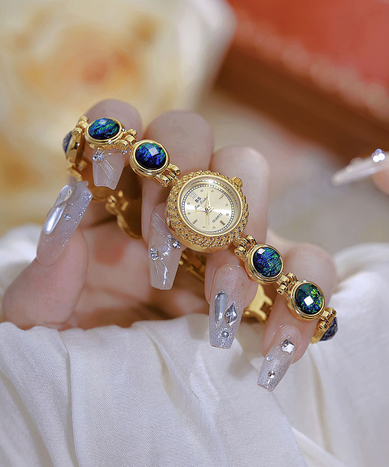 Watches Blue Movement Metal Crystal Fashion Hardlex Quartz