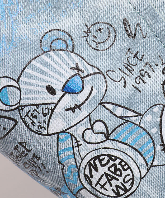 Denim Bag Patchwork Blue Bucket Fashion Print