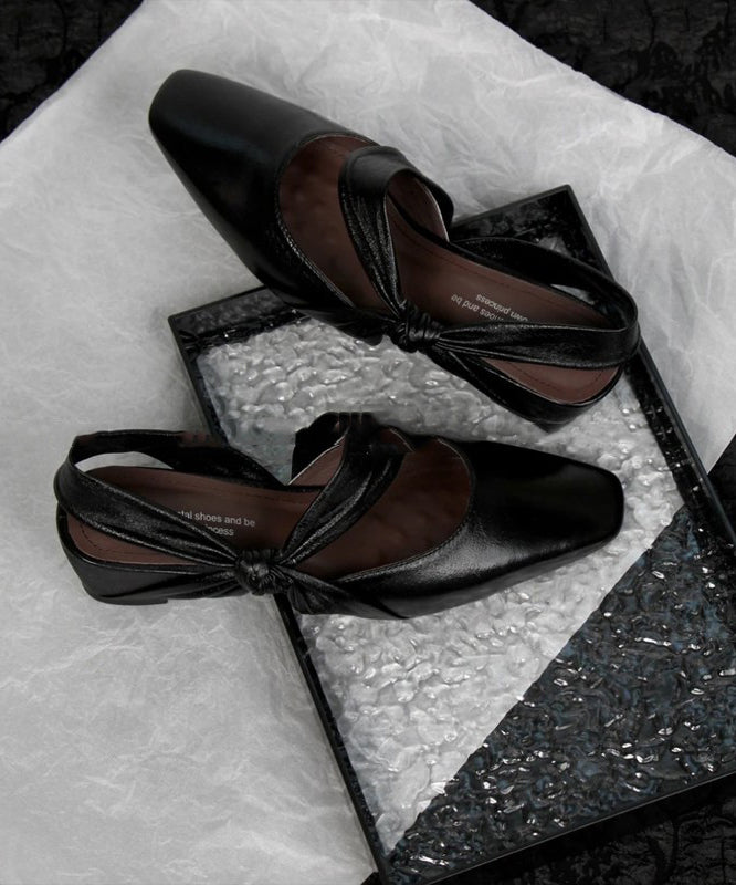 Fashion Sandals Chunky Silver Splicing Bow Sheepskin