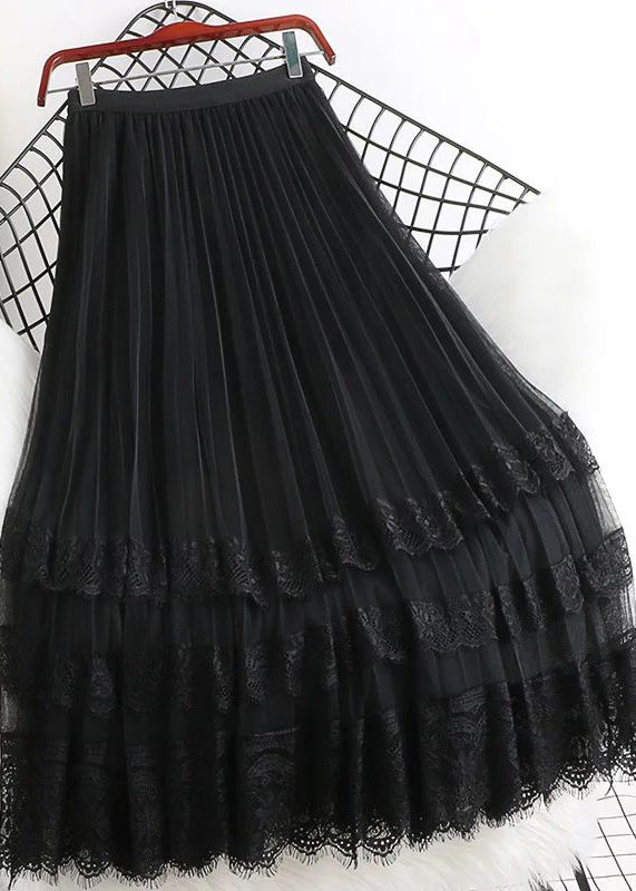 Tulle Brown Mesh Maxi Woman Skirts Lace Fashion Waist High