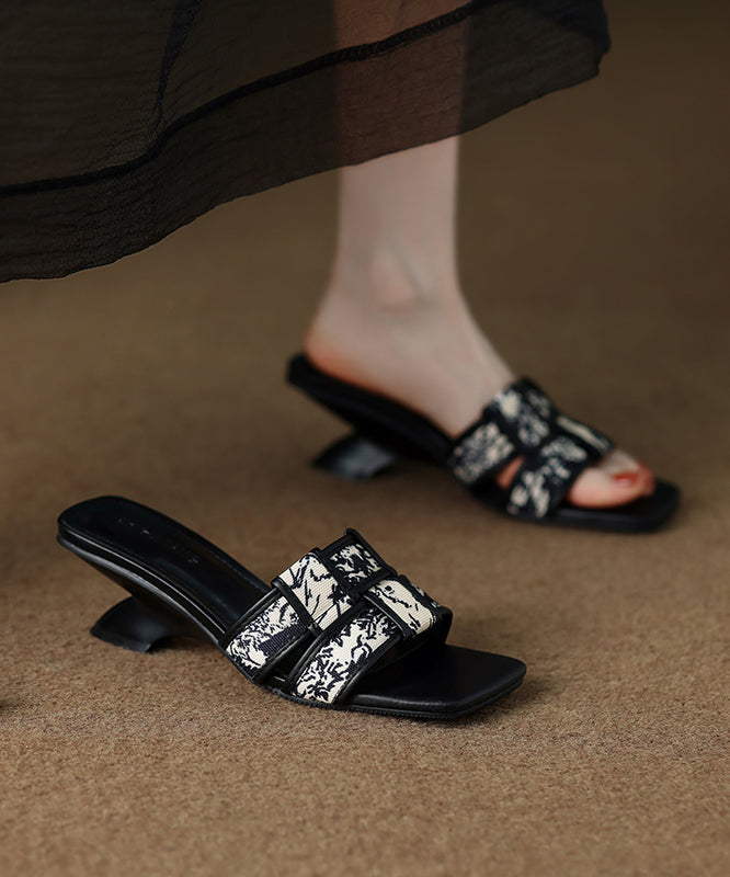 Brown Wedge Splicing Sandals Fashion Toe Slide Peep