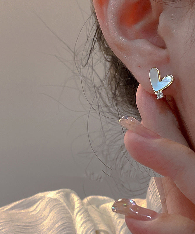 Gold Asymmetrical Rose And Overgild Copper Fashion Floral Stud