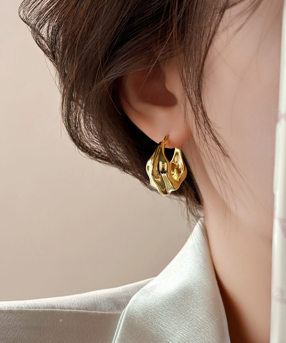 Earrings Gold Overgild Fashion Copper Hoop