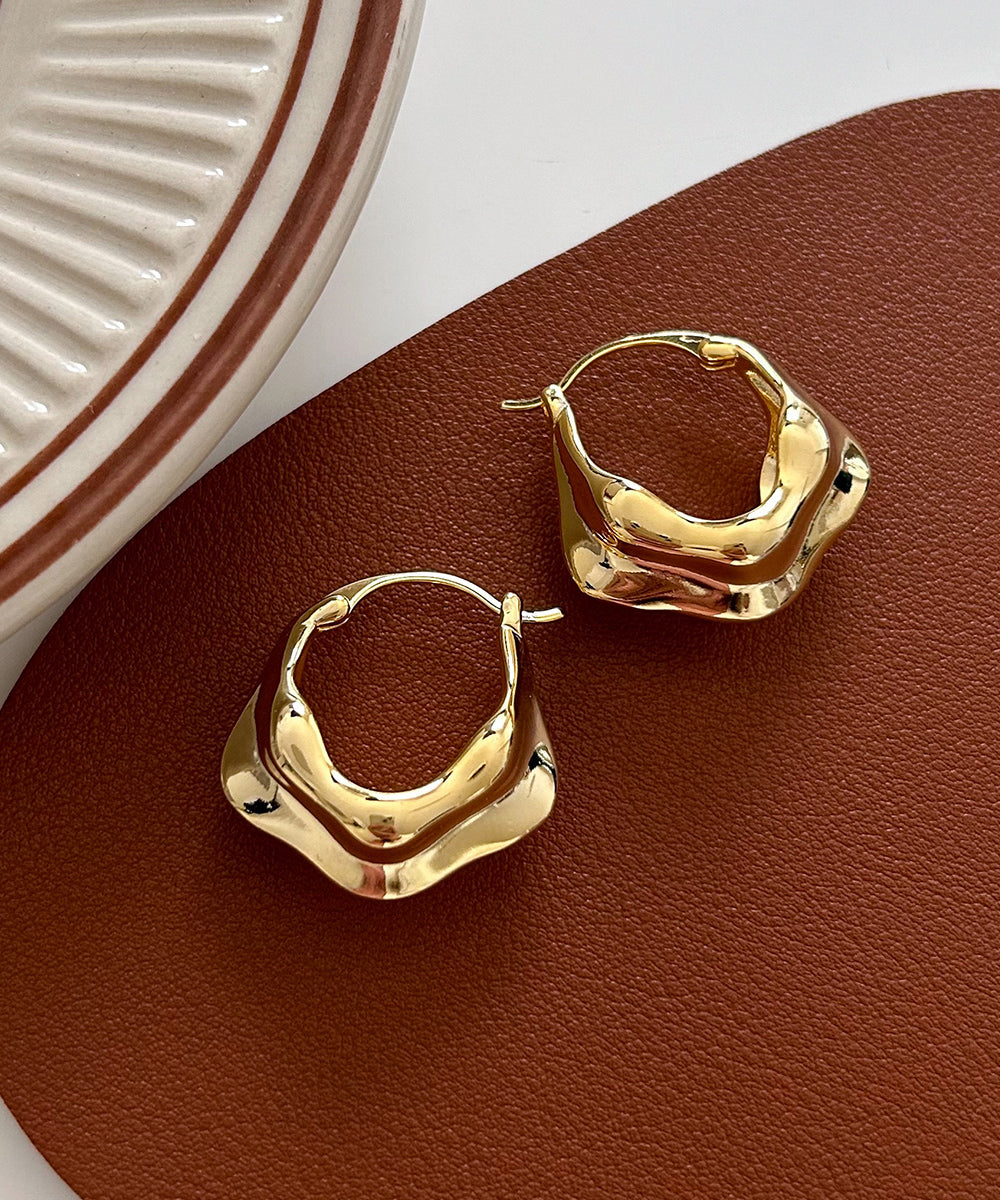 Earrings Gold Overgild Fashion Copper Hoop