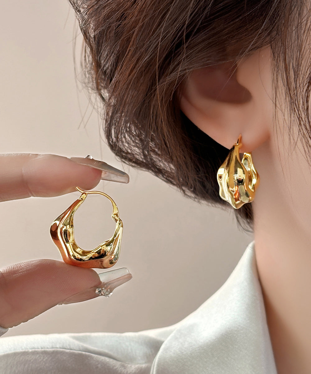 Earrings Gold Overgild Fashion Copper Hoop