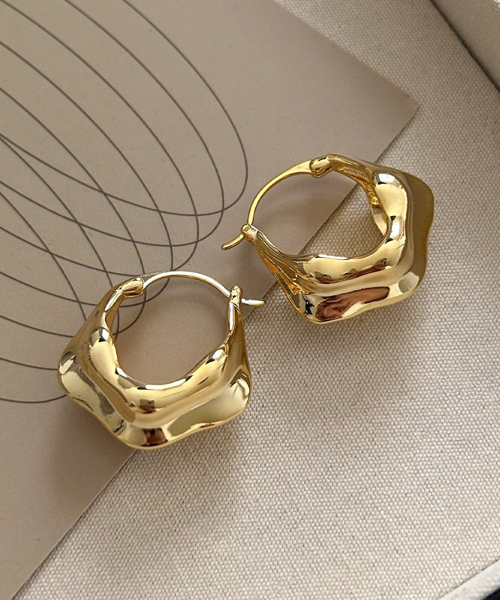 Earrings Gold Overgild Fashion Copper Hoop