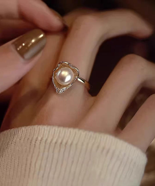 Overgild Gold Fashion Rings Copper Pearl