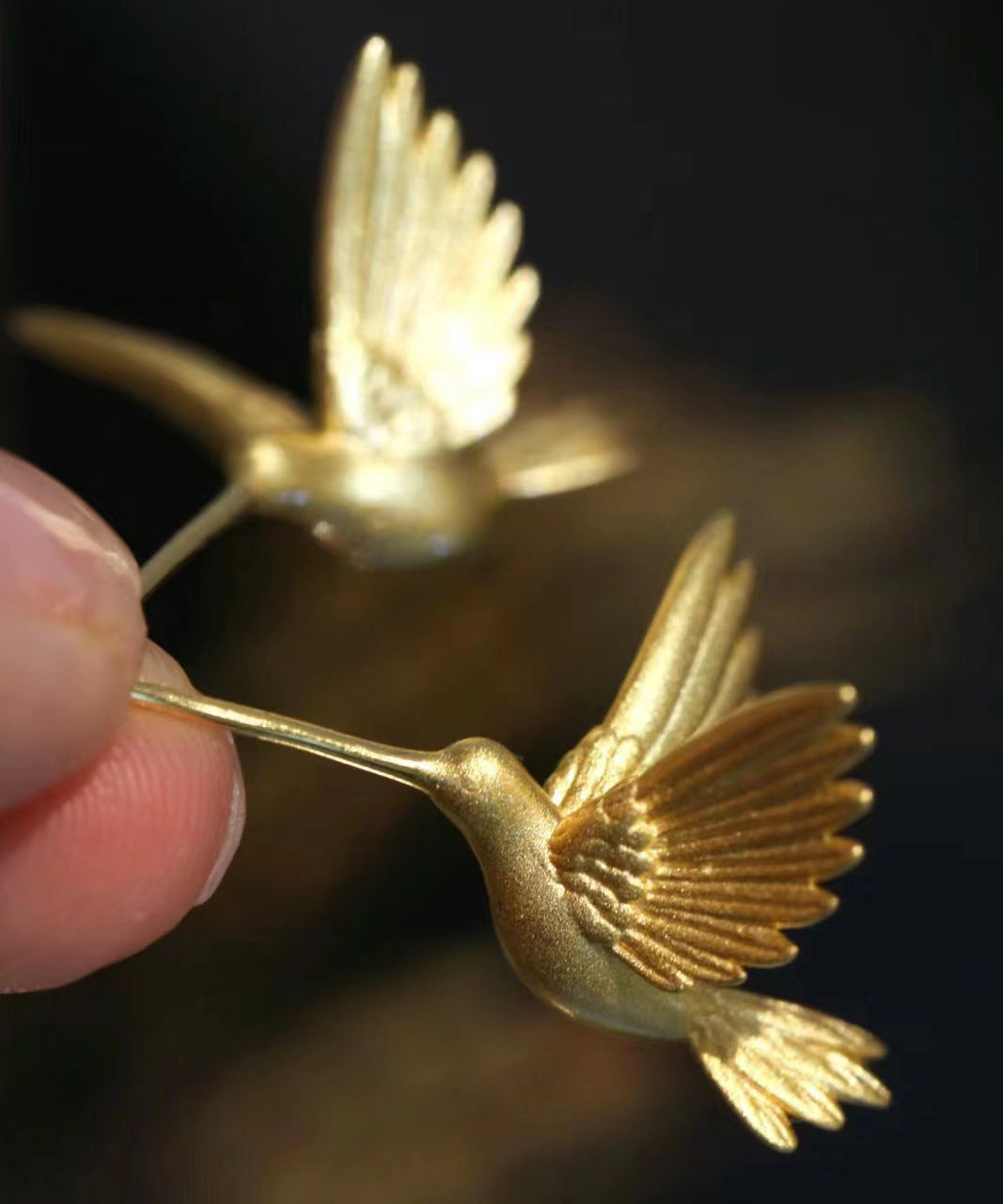 Fashion Bird Flying Stud Sterling Earrings Gold Silver Overgild