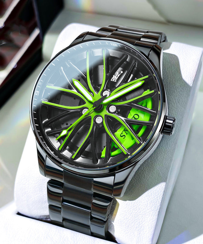 Green Hollow Fashion Alloy Out Steel Stainless Noctilucent