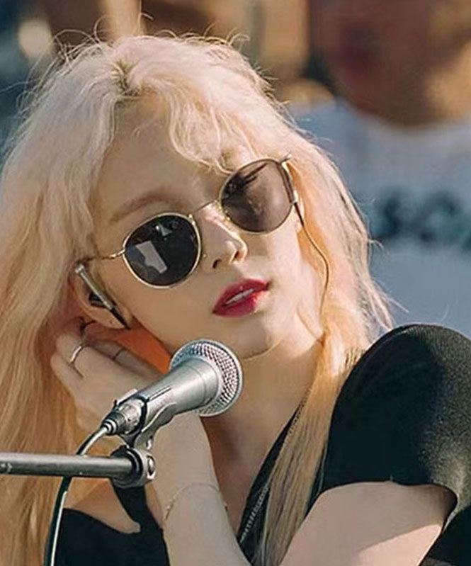 Lunettes de soleil tendance grises à petit visage, monture ronde, style Hong Kong, anti-UV, haute qualité, XS1050