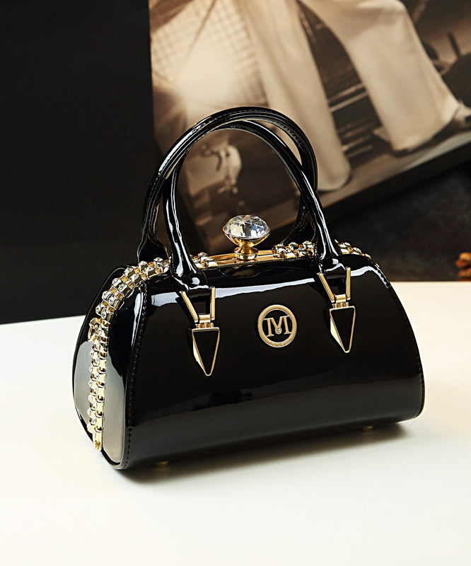 Leather Bag Zircon Leopard Tote Calf Fashion