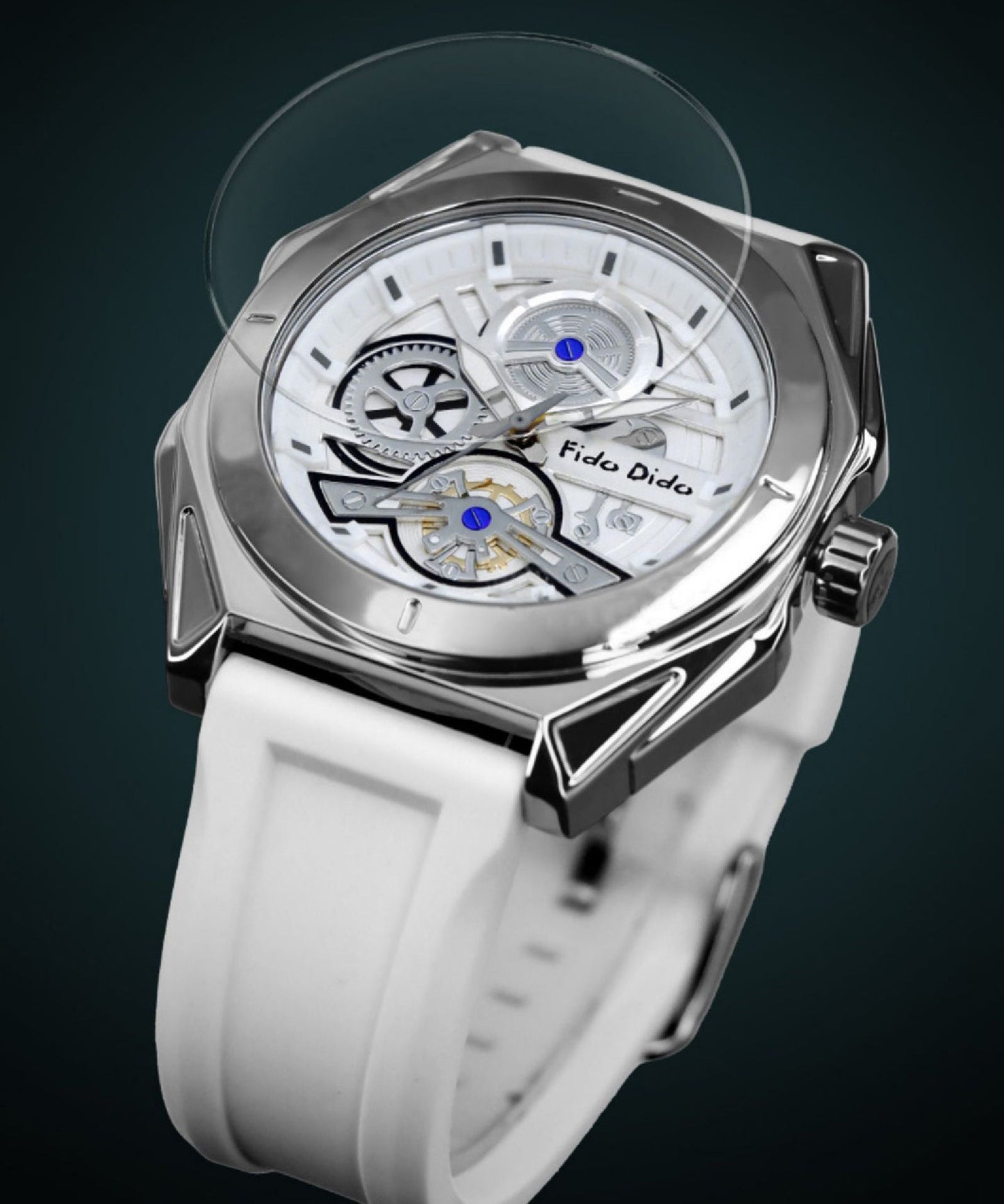 Green Hollow Light Quartz Rubber Silicone Movement Fashion Out