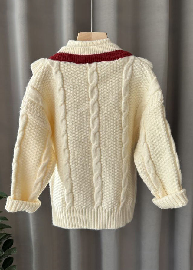 Fashion Mulberry Turtleneck Patchwork Fake Two Pieces Cotton Knit Kids Sweater Winter WL043