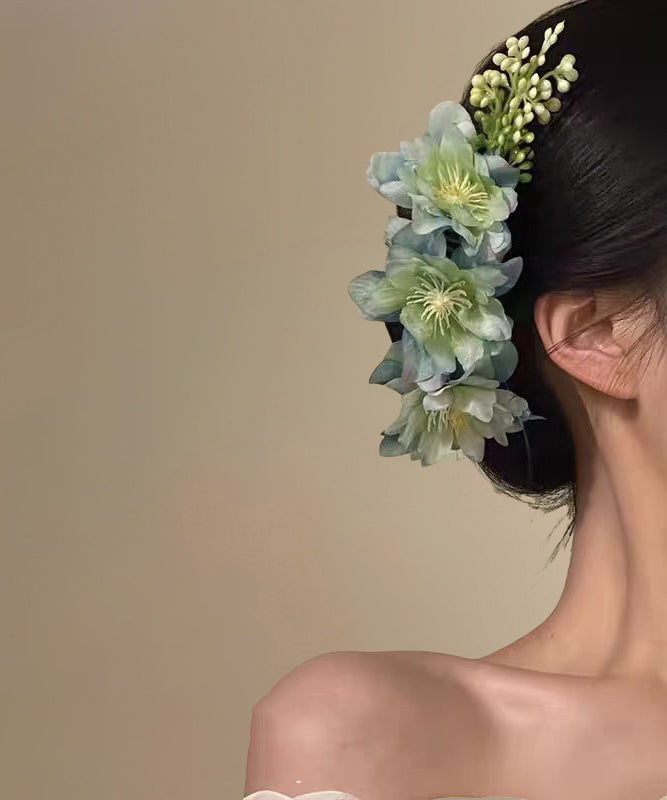 Pink Alloy Hairpin Floral Fabric Fashion