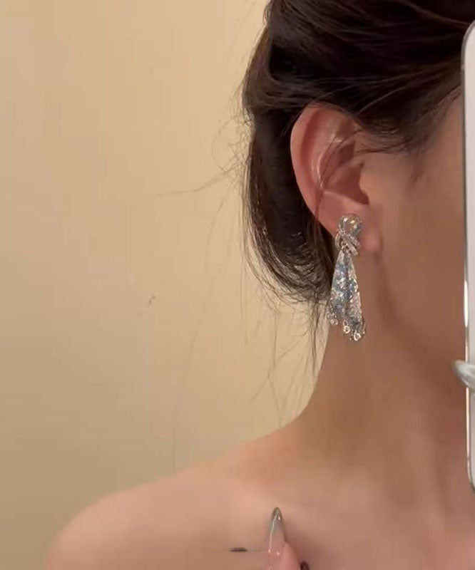 Silk Fashion Earrings Alloy Rainbow Drop Tassel Zircon