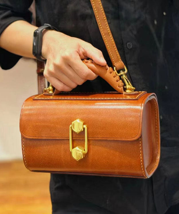 Style Brown Leather Fashion Versatile Calf Doctor Bag French