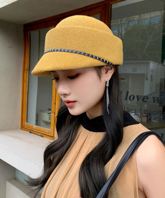 Yellow Breathable Thin Fashion Knit Hat Sun