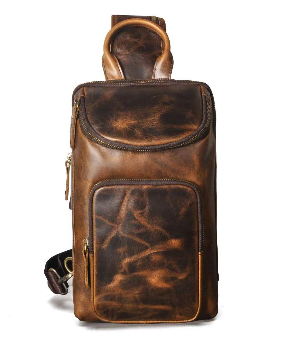 Fashionable Boutique Cowhide Versatile Chest Bag Ada Fashion