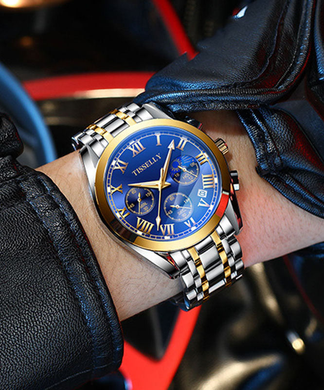 Alloy Steel Stainless Black Waterproof Glass Fine Blue Reinforced