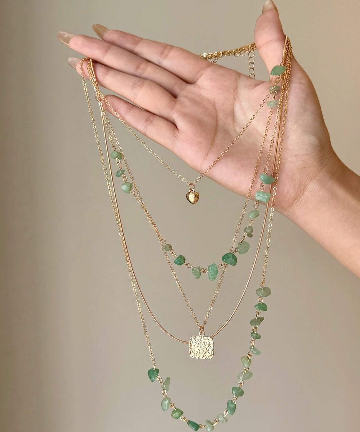 Fine Copper Gratuated Gold Alloy Necklace Gravel Bead