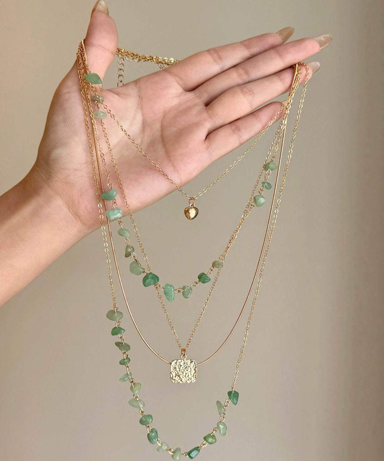 Fine Copper Gratuated Gold Alloy Necklace Gravel Bead