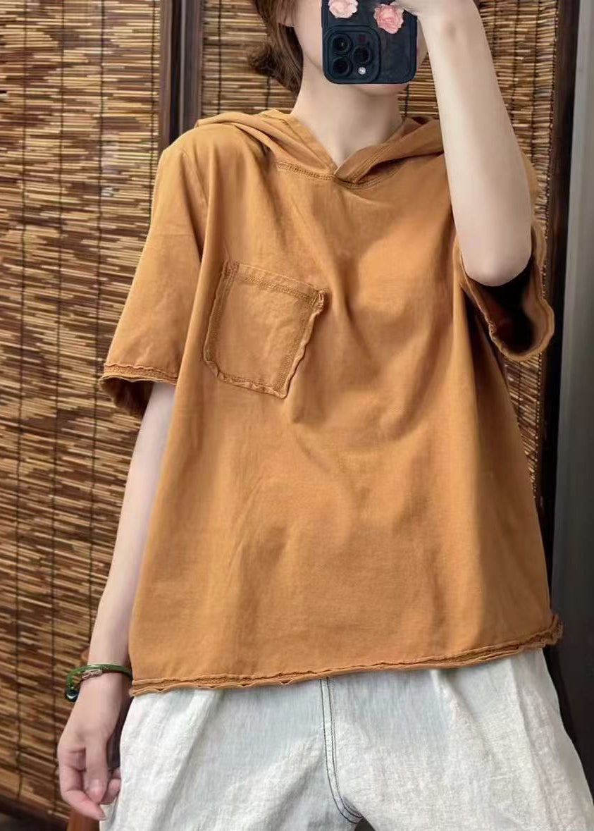 Pocket Cotton Summer Green Fine Tanks Hooded