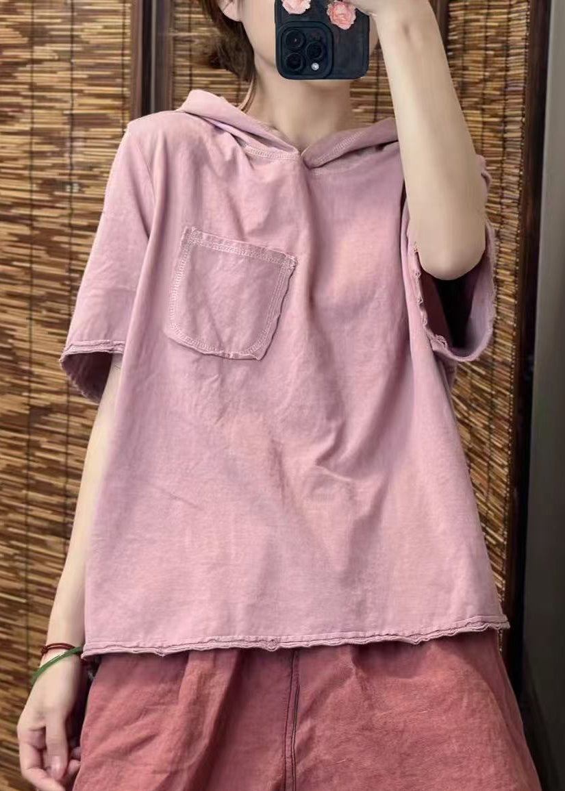 Pocket Cotton Summer Green Fine Tanks Hooded