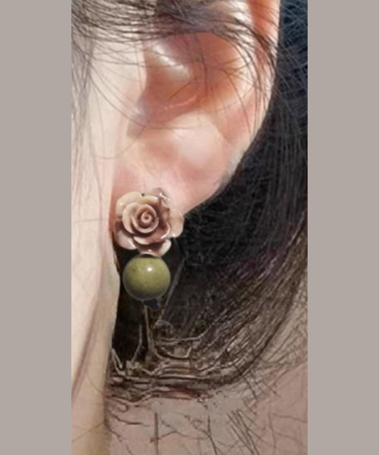 Floral Green Earrings Shell Fine Light Dye Drop Copper Tie Alloy