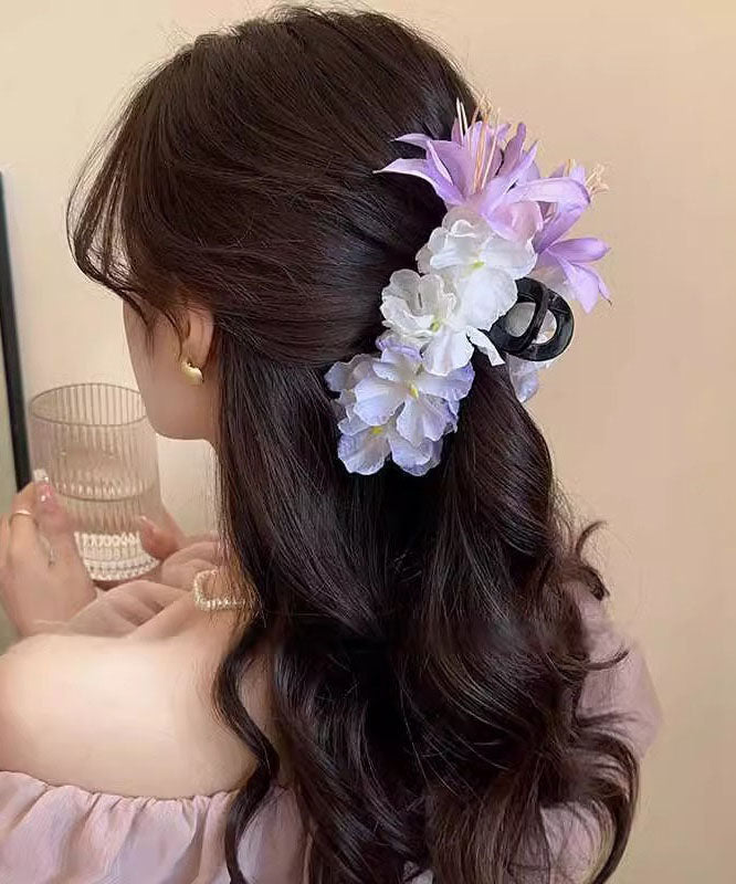 Hairpin Shark Plastic Floral Clamp Purple Fine