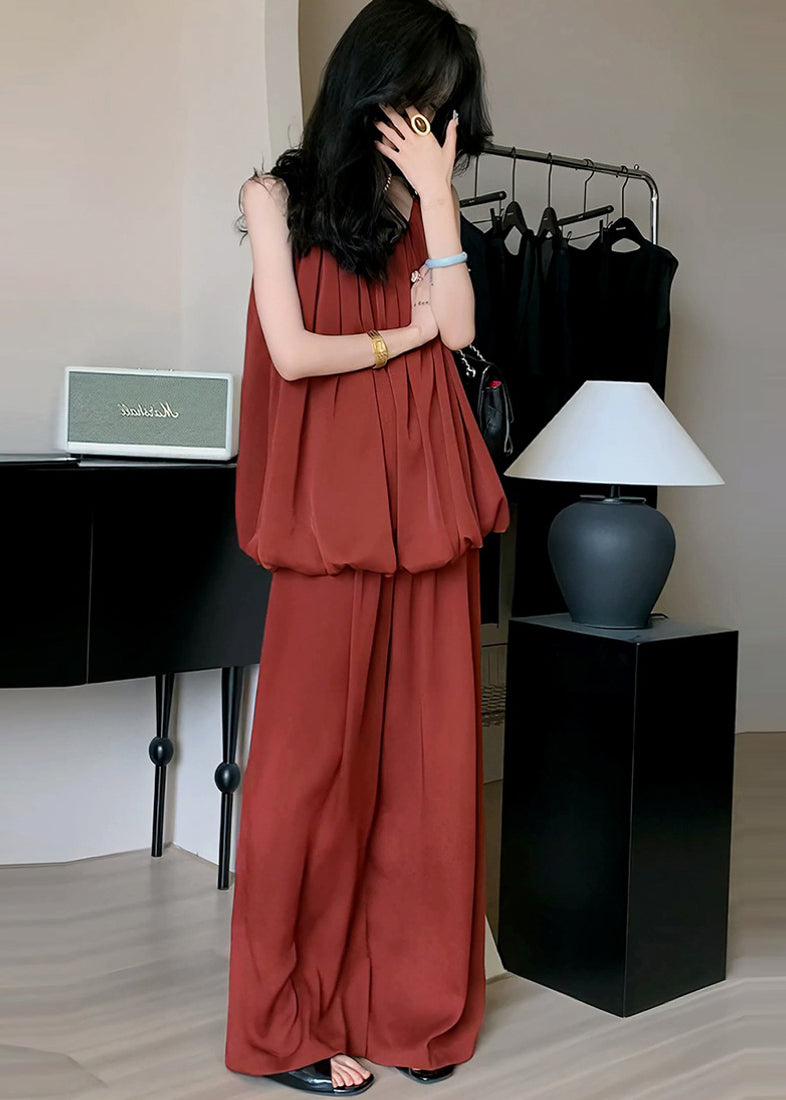 Silk Shoulder Piece Two Summer Set Fine Outfits Ice Red Cold