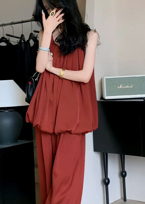 Silk Shoulder Piece Two Summer Set Fine Outfits Ice Red Cold