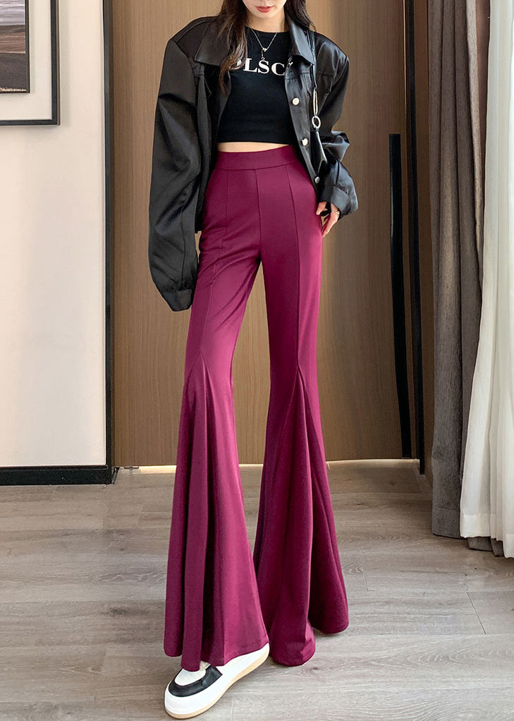 Fine Rose Silm Fit Spandex Flare Bottoms Pants Spring YP035
