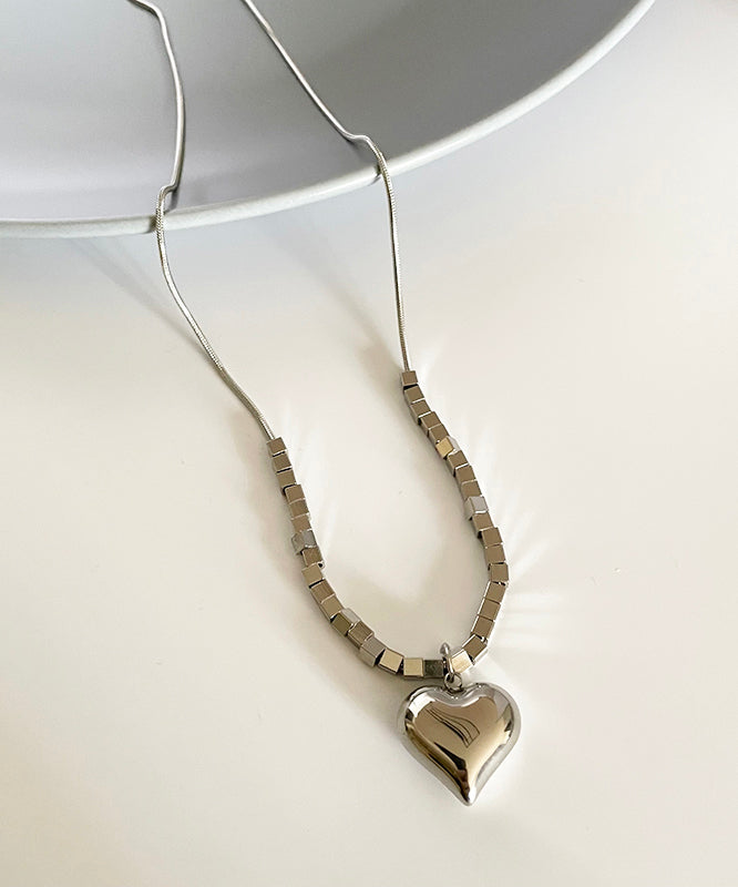 Fine Love Necklace Silk Stainless Pendant Steel