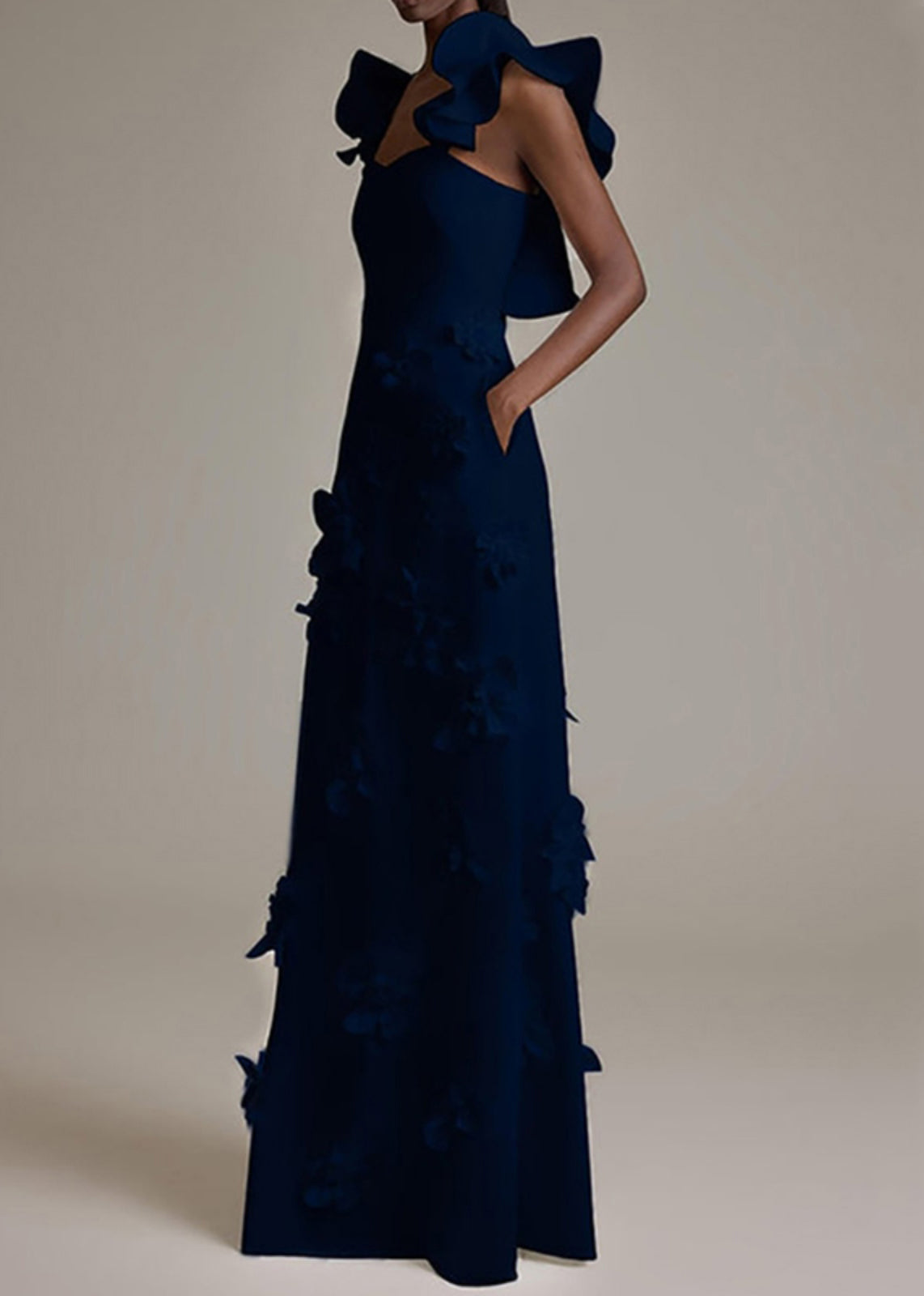 Sleeveless Cotton Party Floral Pockets Dress White Ruffled