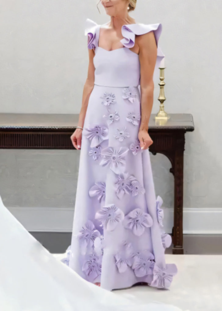 Sleeveless Cotton Party Floral Pockets Dress White Ruffled