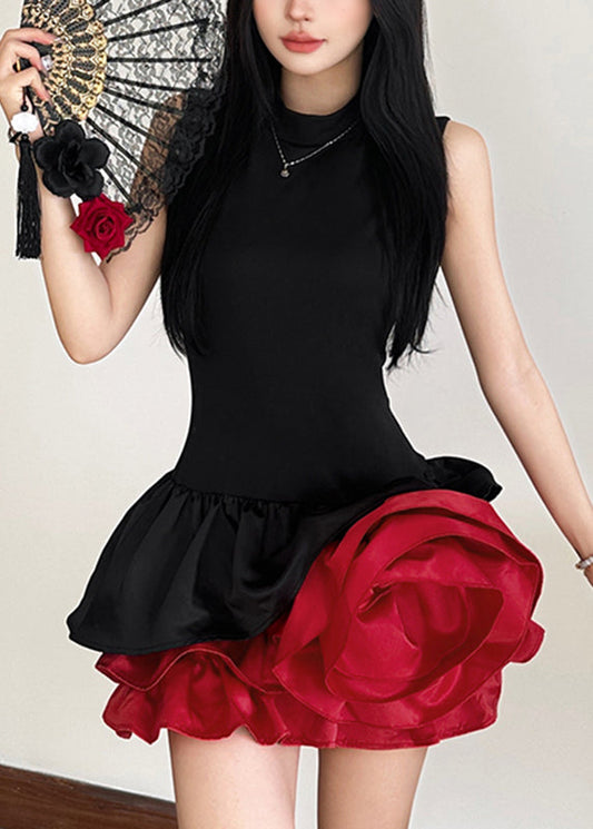 Dresses Mid Sleeveless Rose French Floral Black
