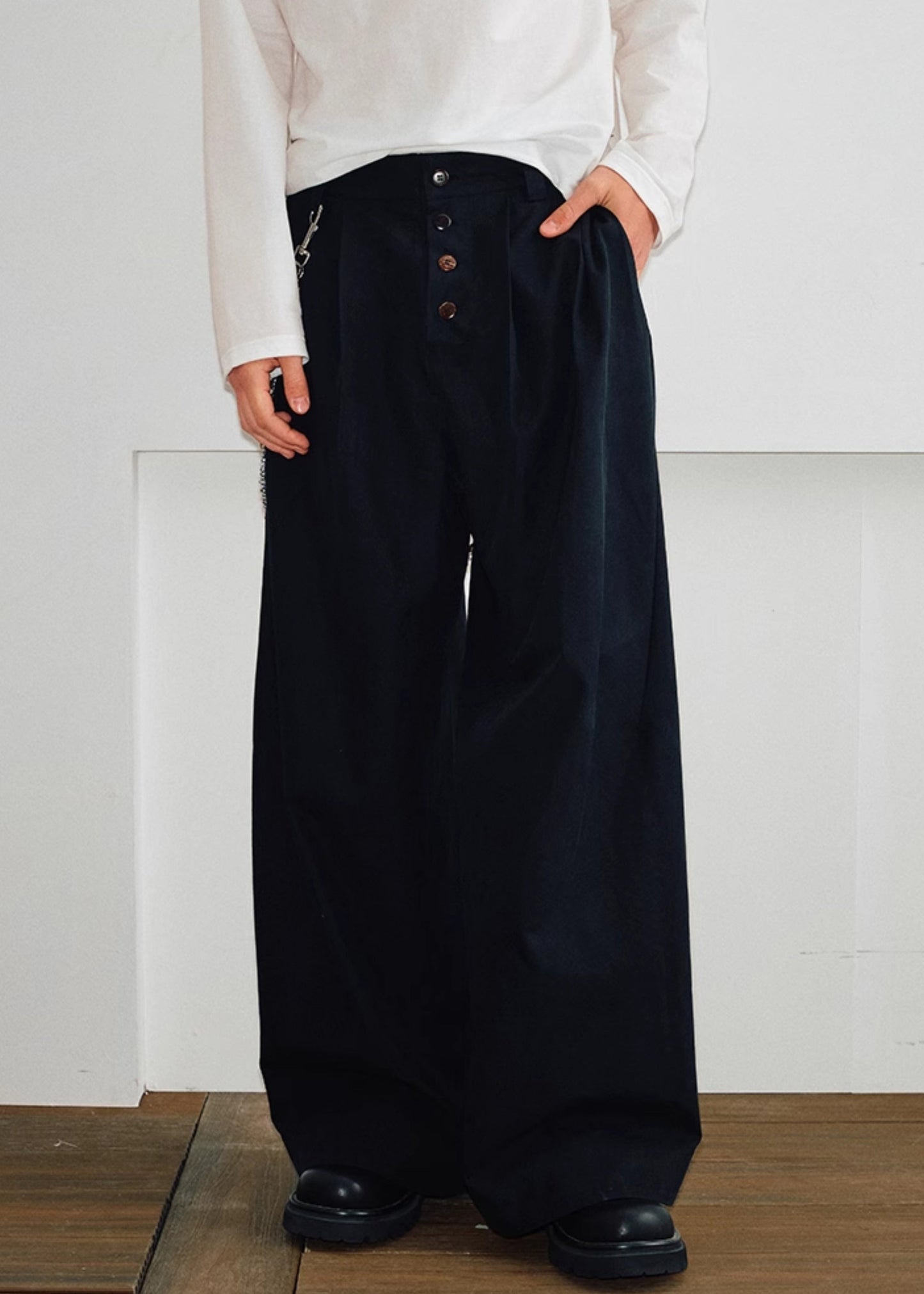 Solid Cotton Pockets French Pants Summer Button Mens Khaki