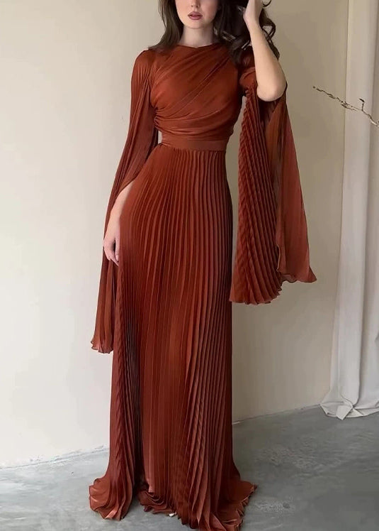 Blue Light Party Dress Cotton Waist High Spring Wrinkled French