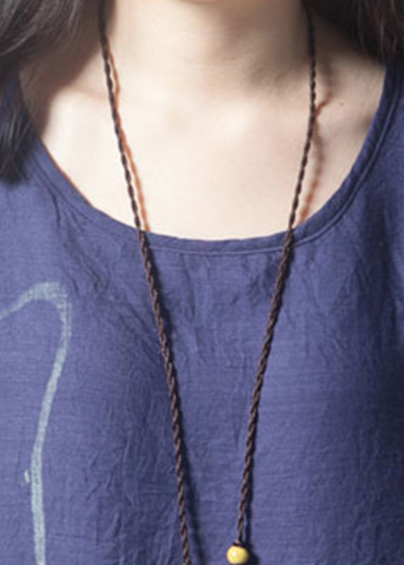 Navy Layered Oversized French Dress Summer Print Linen