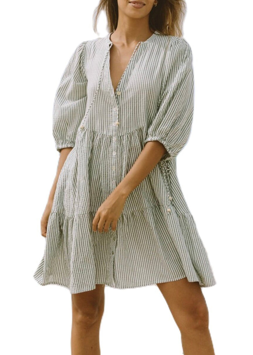 Pan Striped Shirts French Pink Dress Collar Sleeve Mid Half Peter