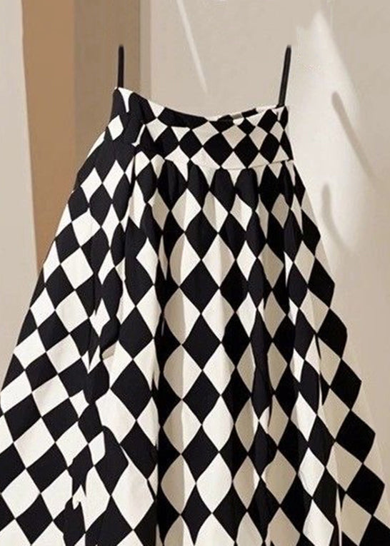 Line High Summer Waist French Plaid Cotton A skirts