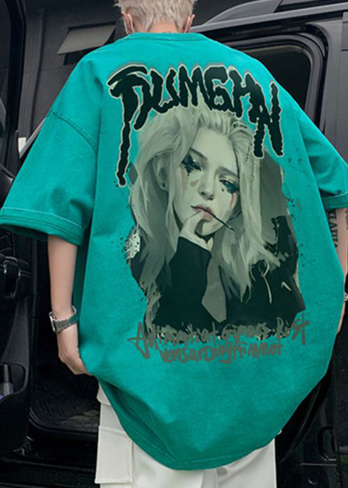 Letter Rose T Belle Mens Oversized Cotton Summer Shirts French