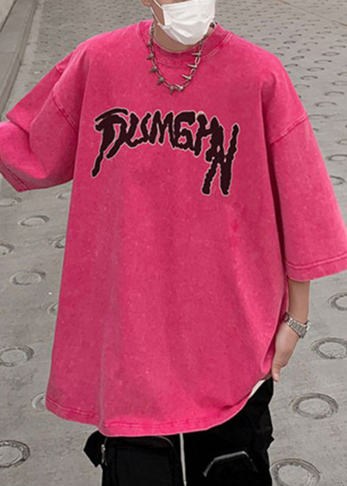 Letter Rose T Belle Mens Oversized Cotton Summer Shirts French