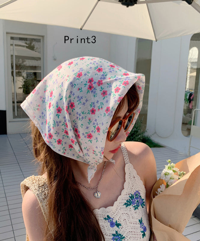 French Versatile Printed Beach Sunshade Headscarf YU1003